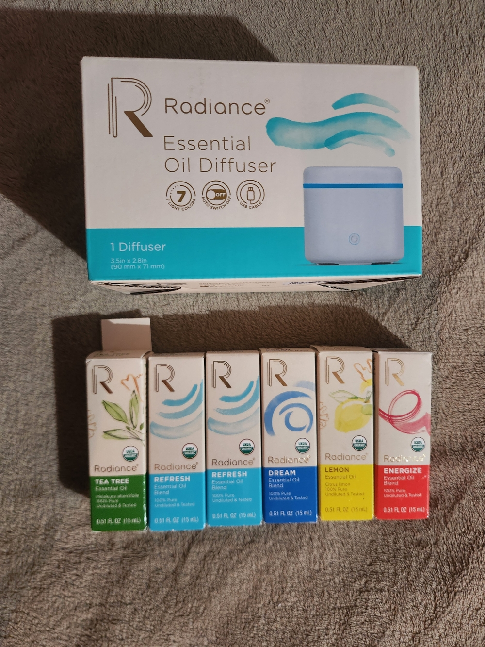 Radiance Blue Essential Oil Diffuser with Assorted Oils